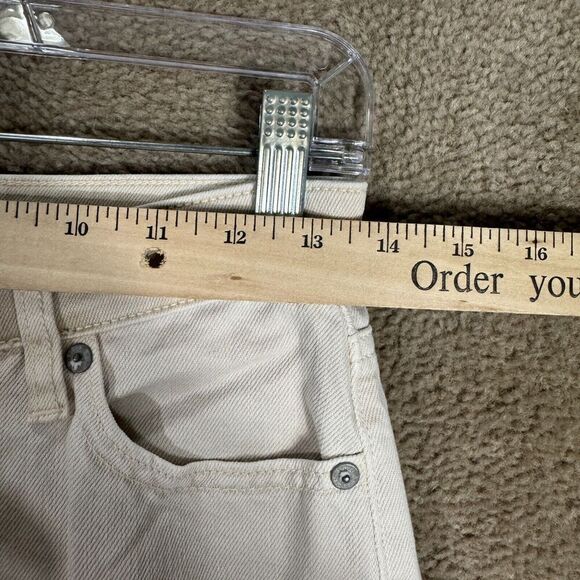 American Eagle Mom Jeans Womens Size 0 Light Beige Straight Leg High Rise Denim - Picture 4 of 12